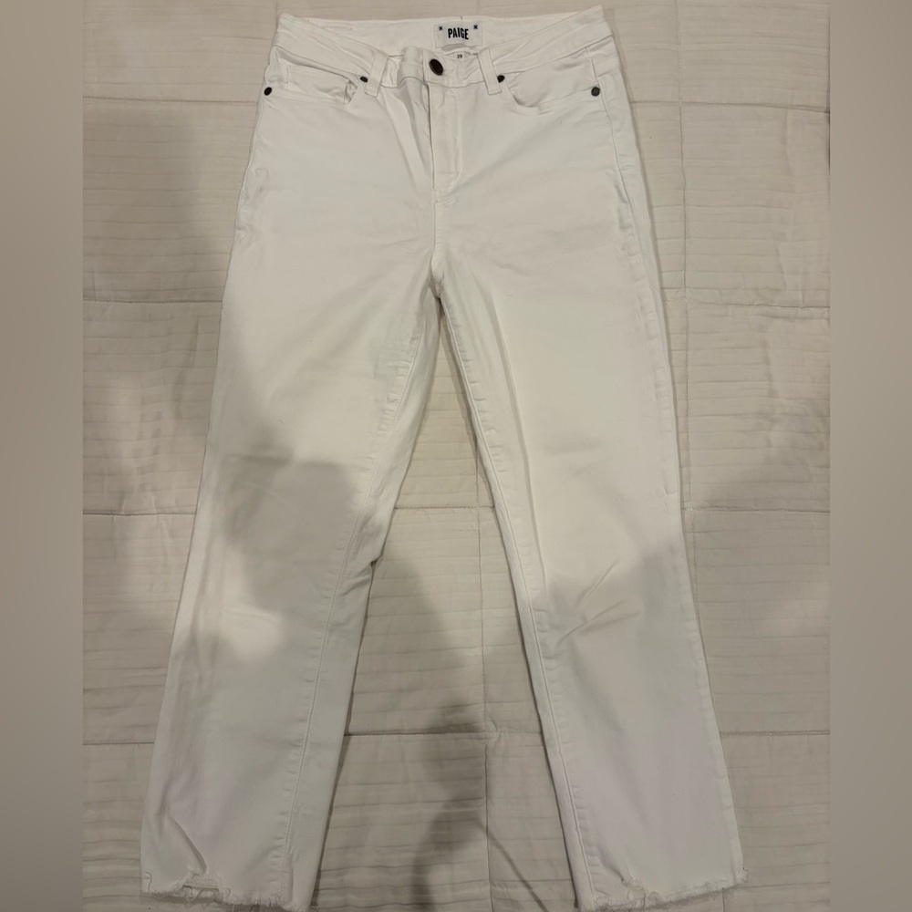 PAIGE Women's Off-White Straight Leg Jeans